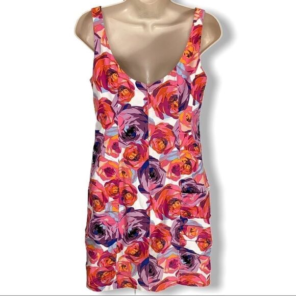 Nanette Lepore Candy Girl Floral Mini Dress Rose - Picture 7 of 8